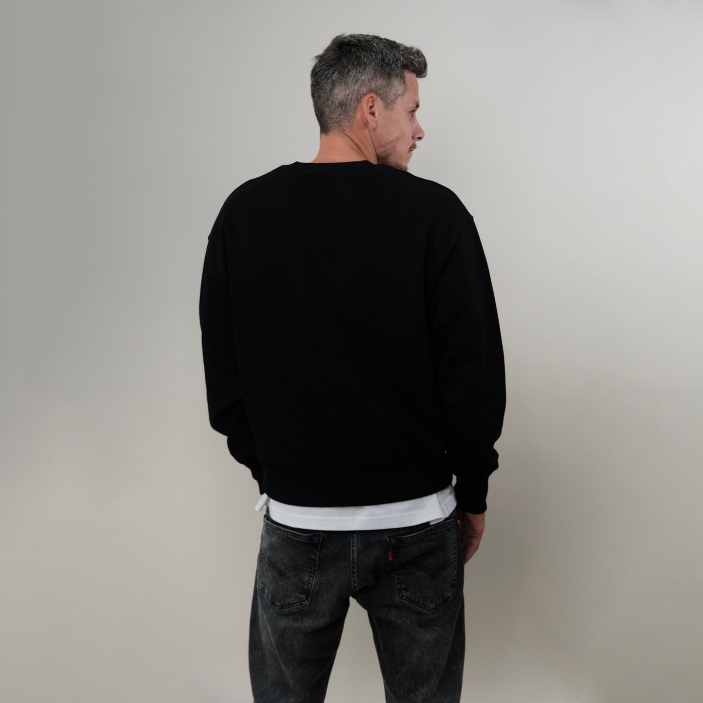 Organic Oversize Sweatshirt (Stick) - black