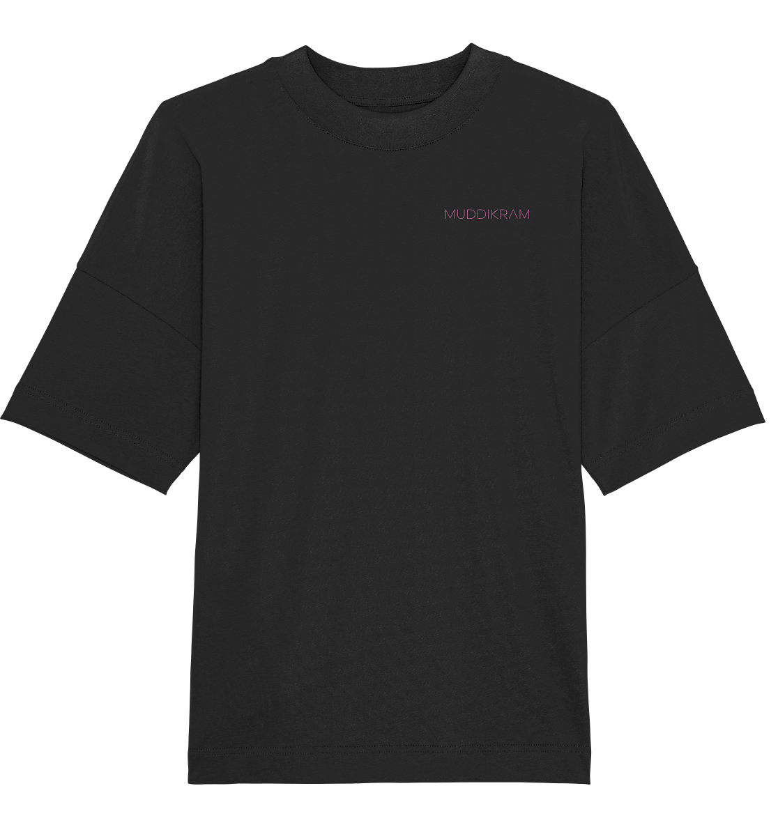 Muddikram - Organic Oversize Shirt (Stick) - black/pink