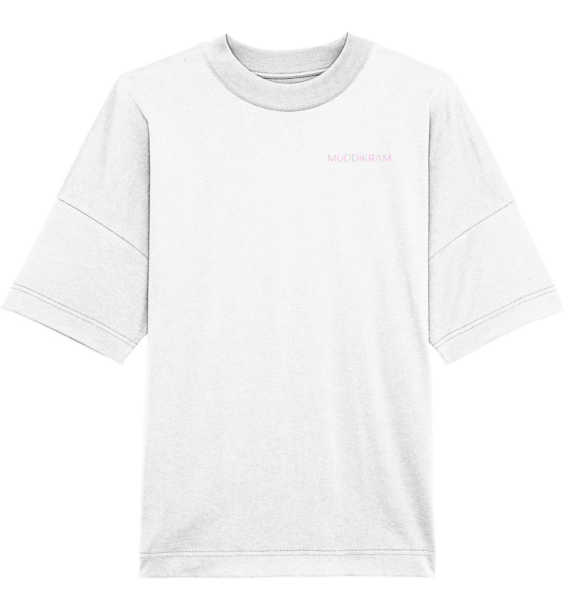 Muddikram - Organic Oversize Shirt (Stick) - white/pink