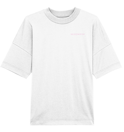 Muddikram - Organic Oversize Shirt (Stick) - white/pink