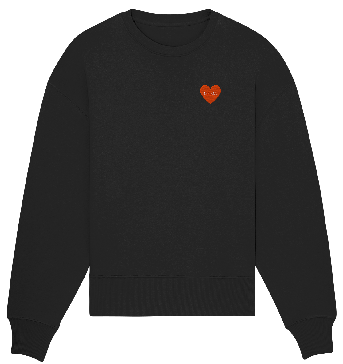 Organic Oversize Sweatshirt - Herz - black