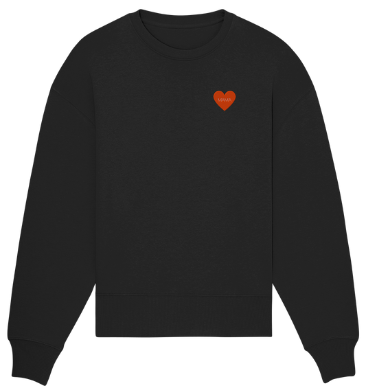 Organic Oversize Sweatshirt - Herz - black