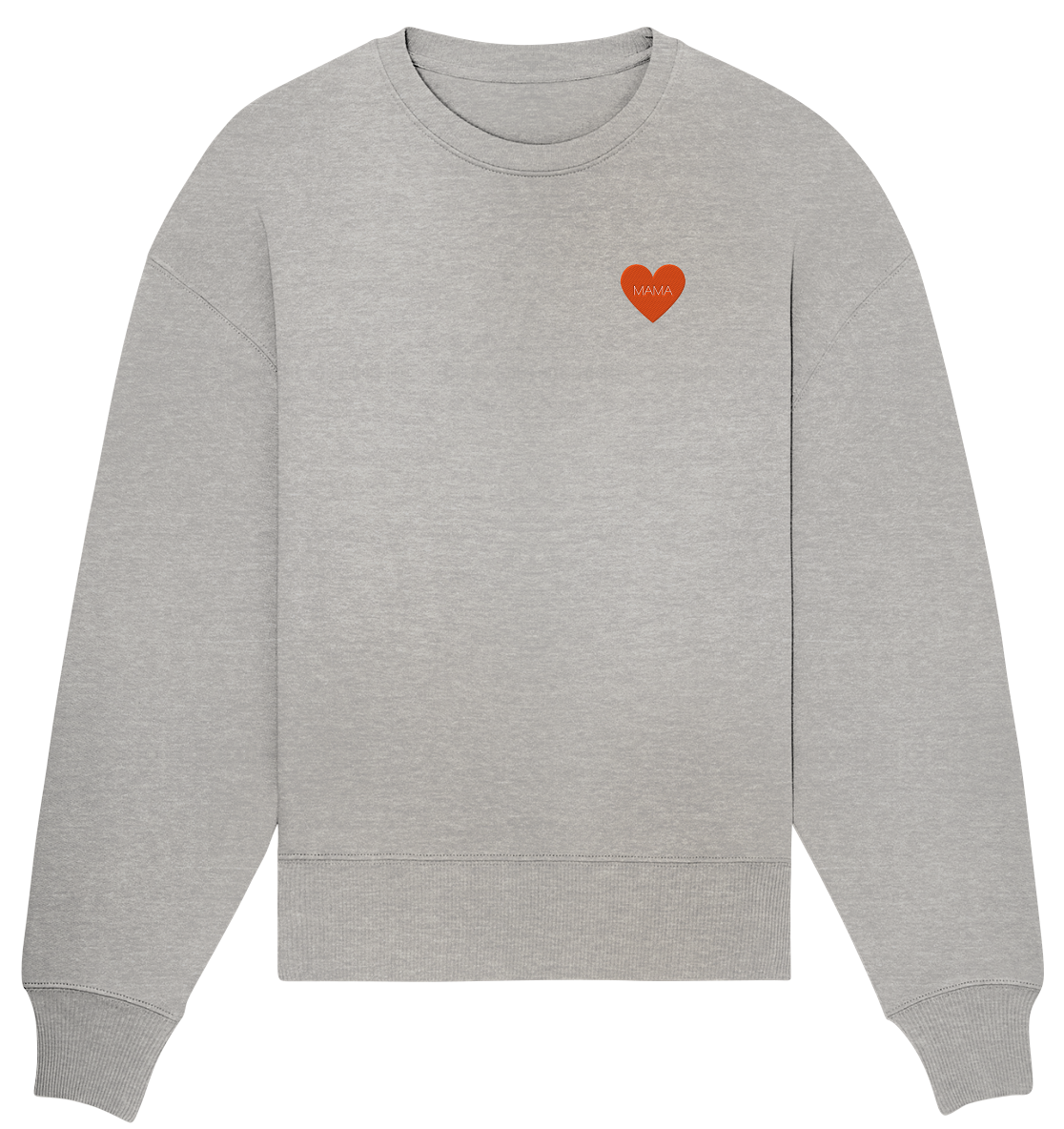 Organic Oversize Sweatshirt - Herz - heather grey