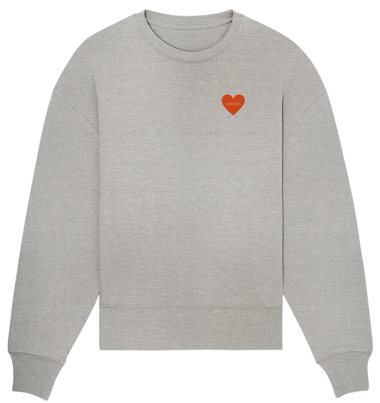 Organic Oversize Sweatshirt - Herz - heather grey