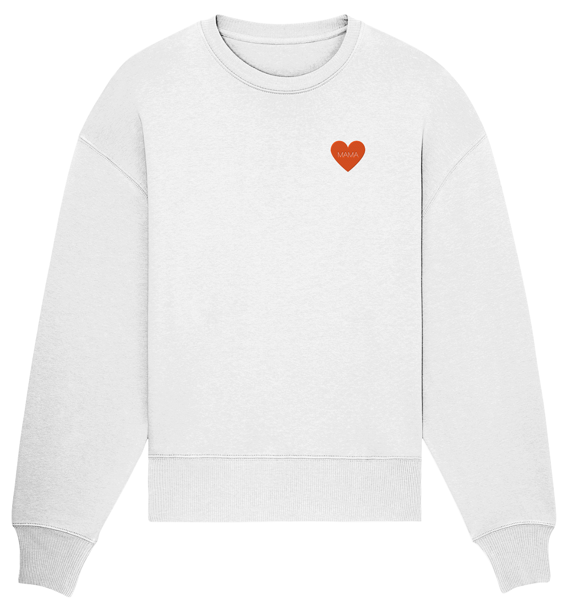 Organic Oversize Sweatshirt - Herz - white