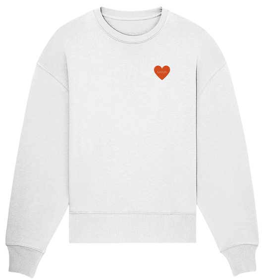 Organic Oversize Sweatshirt - Herz - white