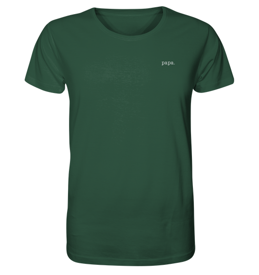 Organic Shirt (Stick weiß) - papa. - bottle green