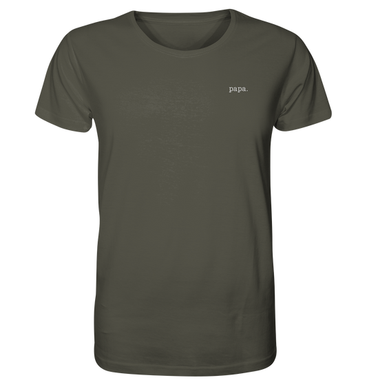 Organic Shirt (Stick weiß) - papa. - khaki