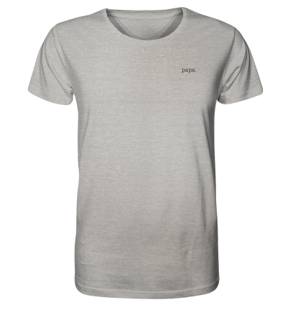 Organic Shirt (Stick schwarz) - papa - heather grey