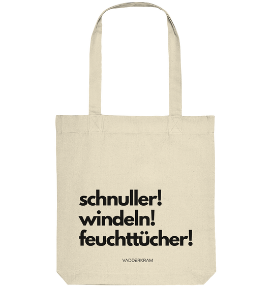 Schnuller, Windeln, Feuchttücher - Organic Canvas Bag - natural